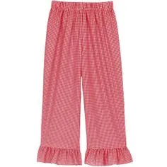 Red Classic Checks Ruffle Pants
