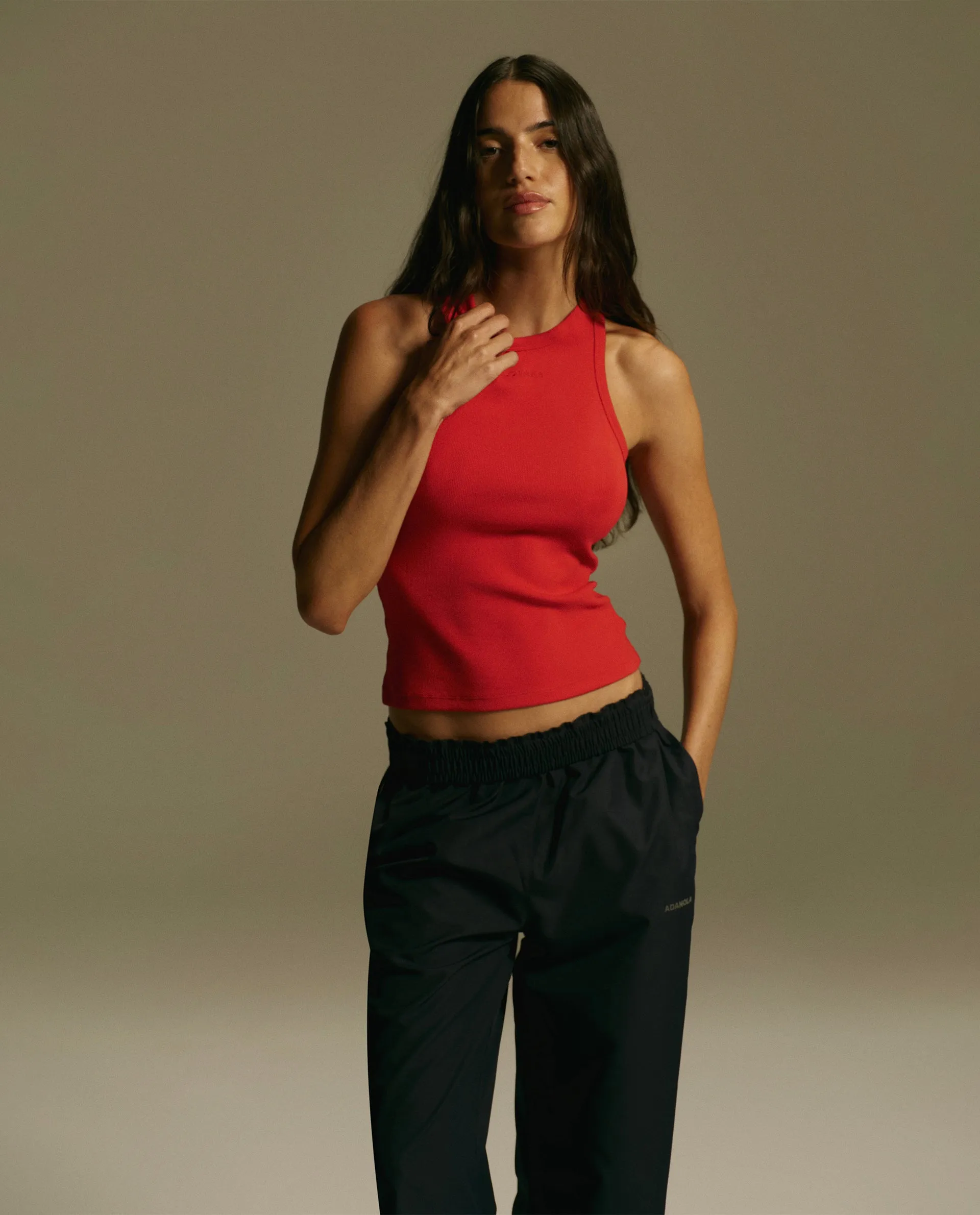 Rib Racer Vest Top - Classic Red