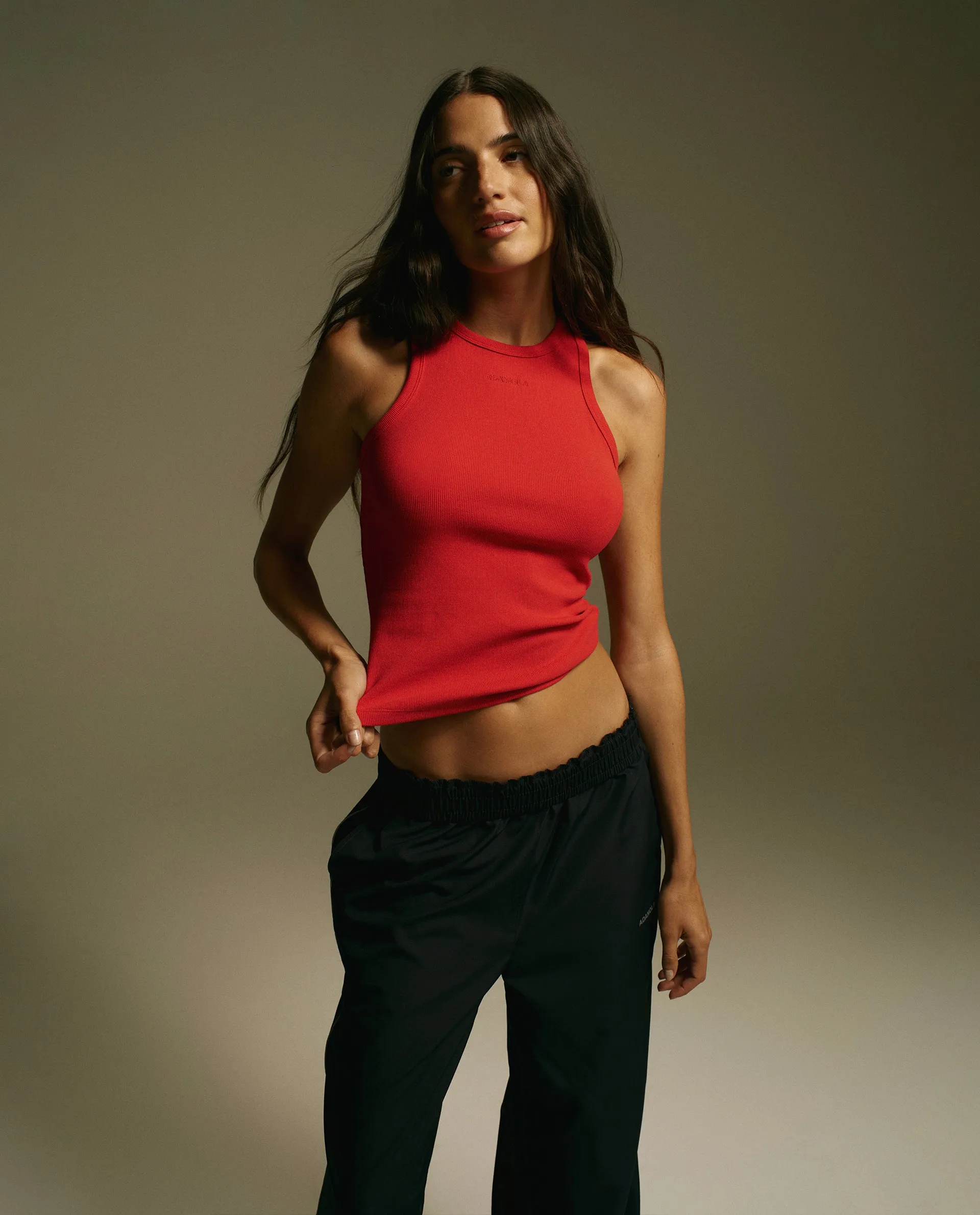 Rib Racer Vest Top - Classic Red