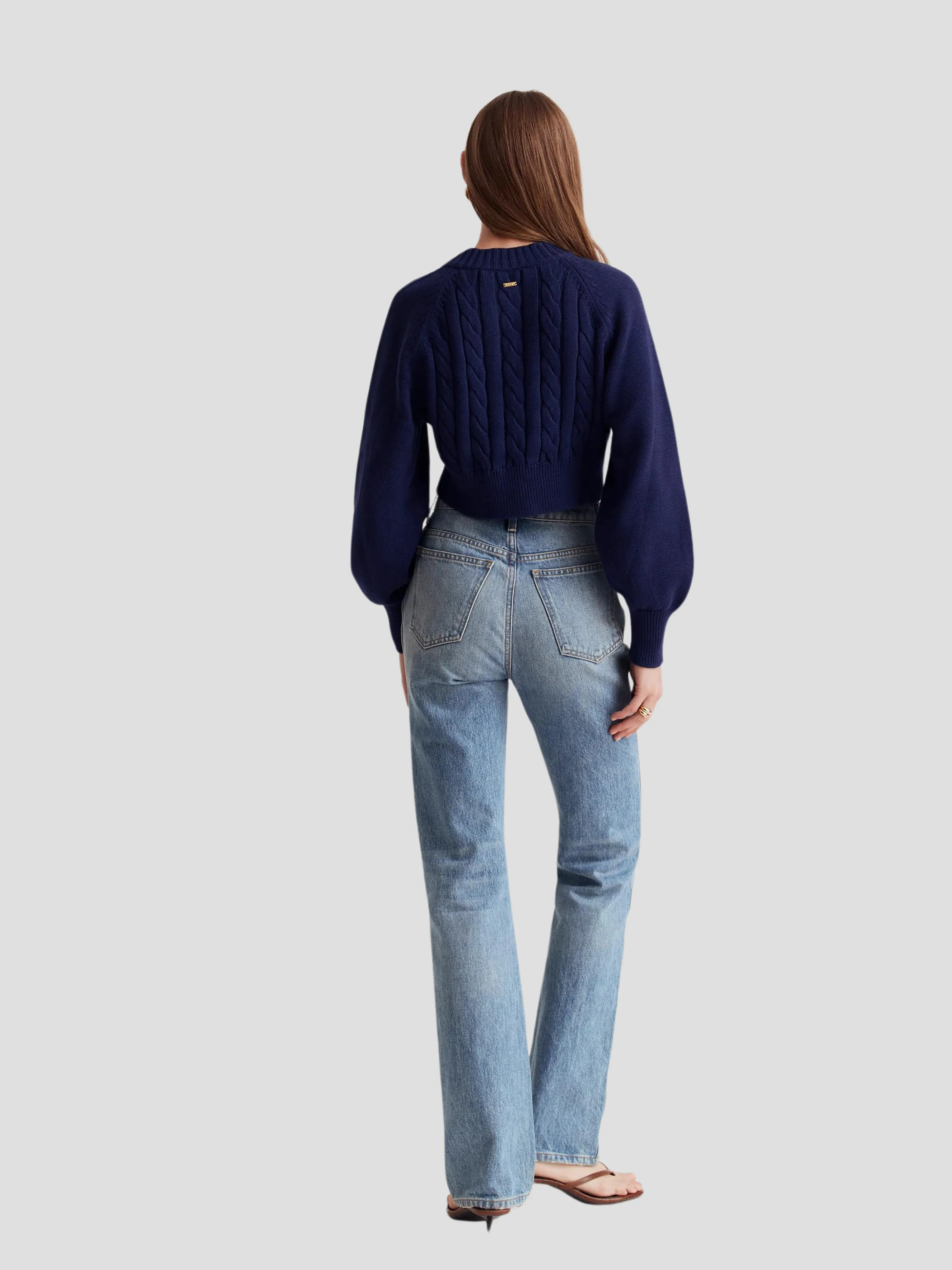 Rita Cotton Cable Knit in Navy