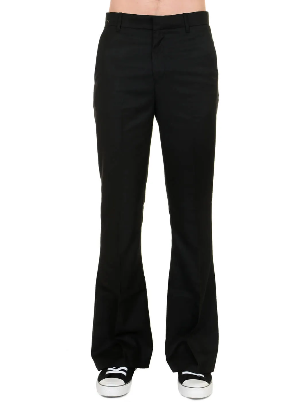 Run &amp; Fly Men's Presley 70's Flare Bell Bottom Pants Black