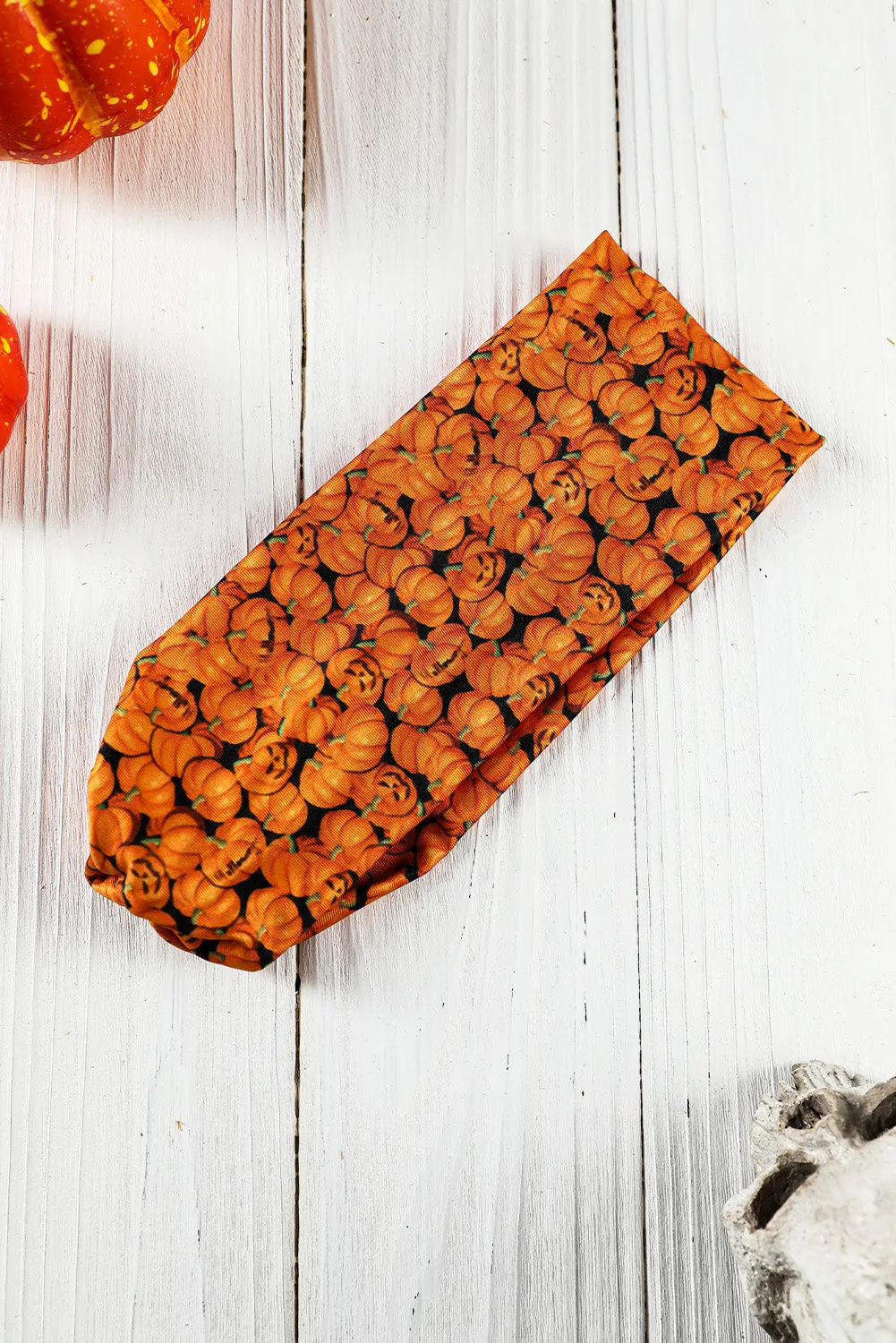 Russet Orange Crossed Detail Halloween Printed Headband