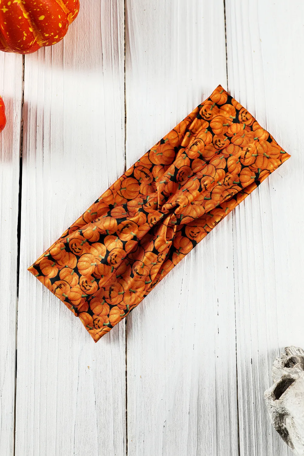 Russet Orange Crossed Detail Halloween Printed Headband