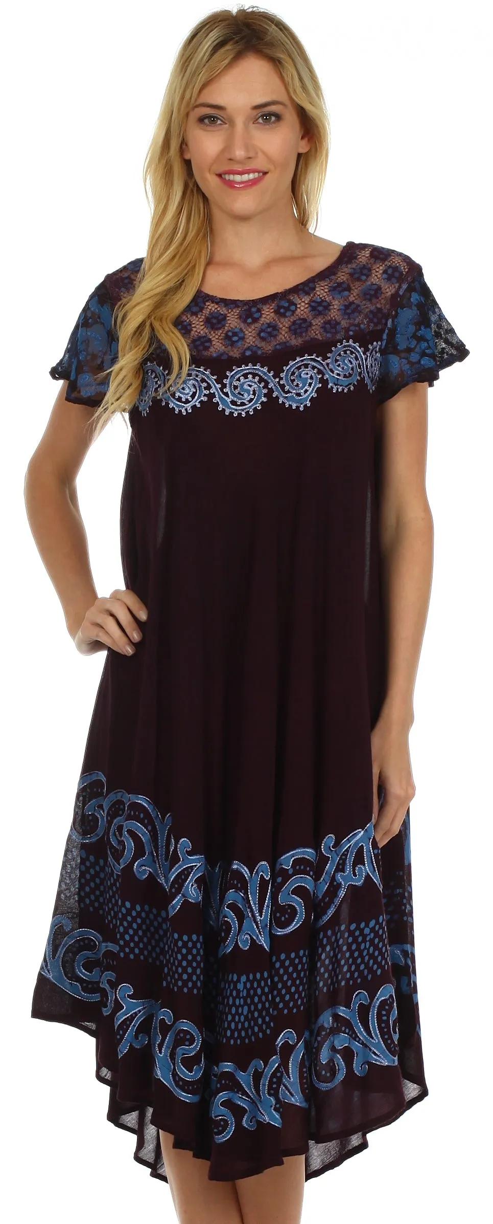 Sakkas Calista Embroidered Caftan Dress