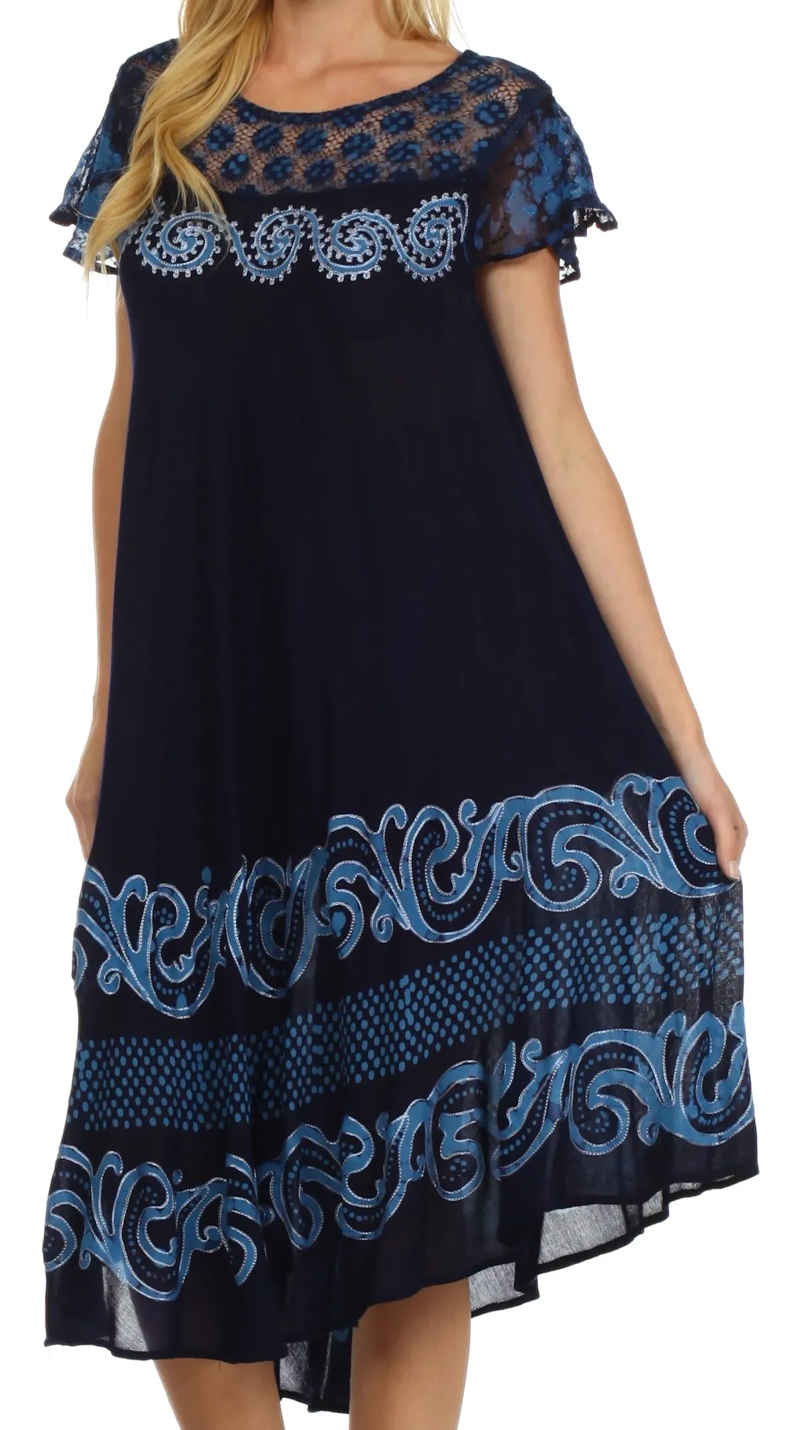 Sakkas Calista Embroidered Caftan Dress
