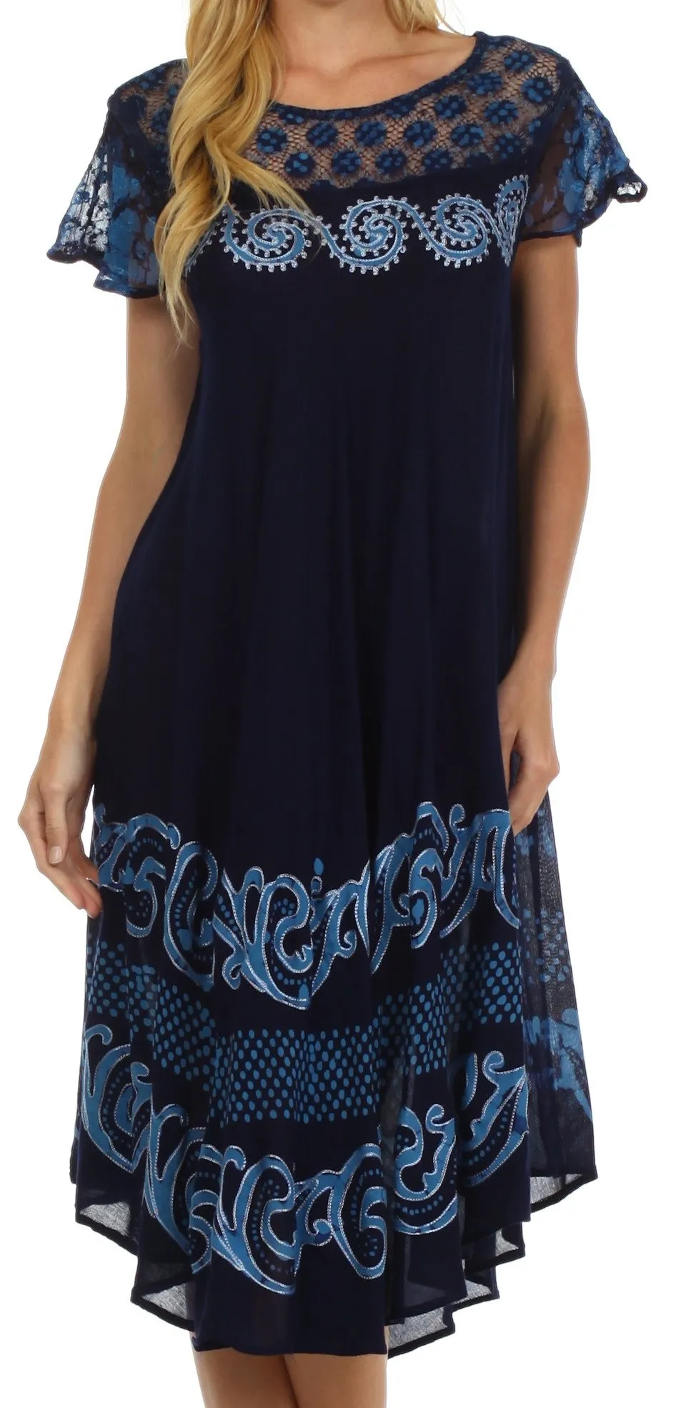 Sakkas Calista Embroidered Caftan Dress