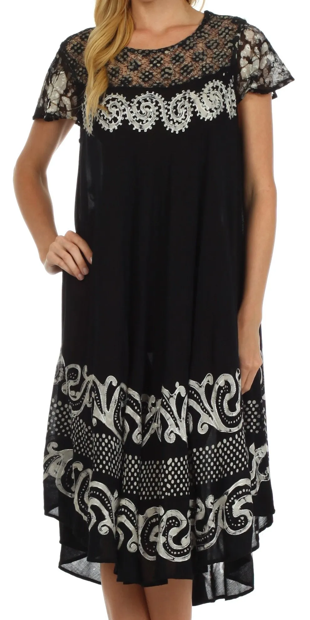 Sakkas Calista Embroidered Caftan Dress