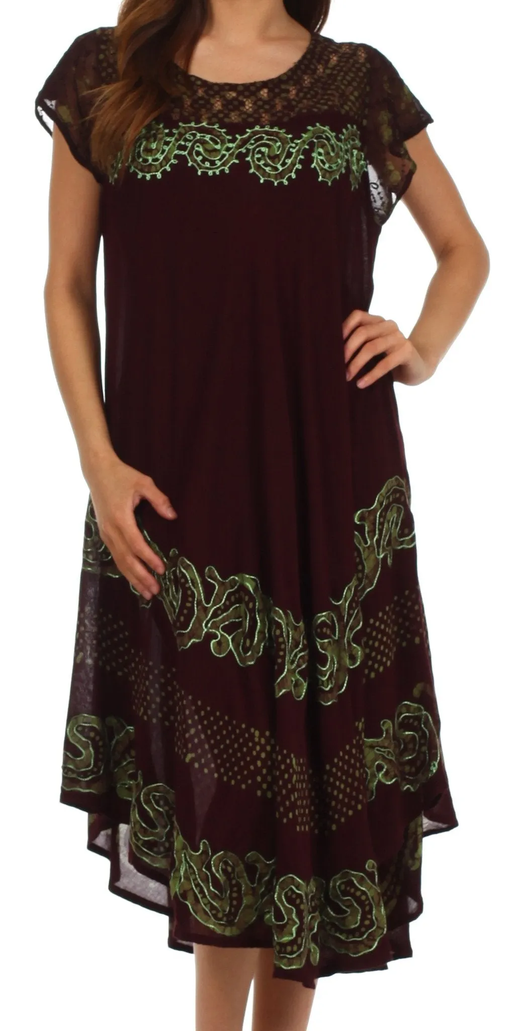 Sakkas Calista Embroidered Caftan Dress