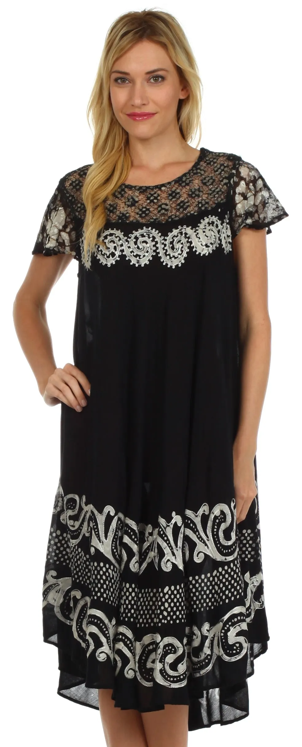 Sakkas Calista Embroidered Caftan Dress