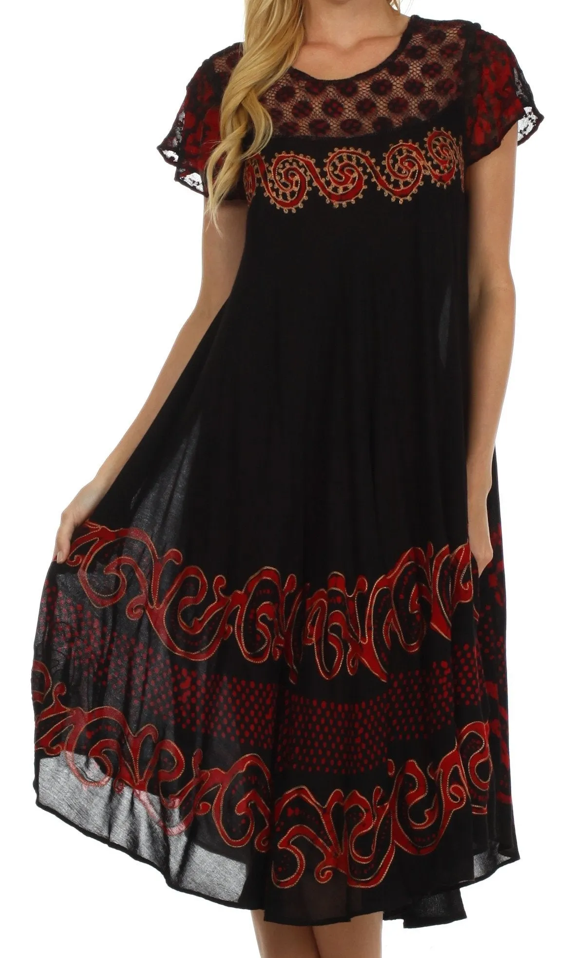 Sakkas Calista Embroidered Caftan Dress