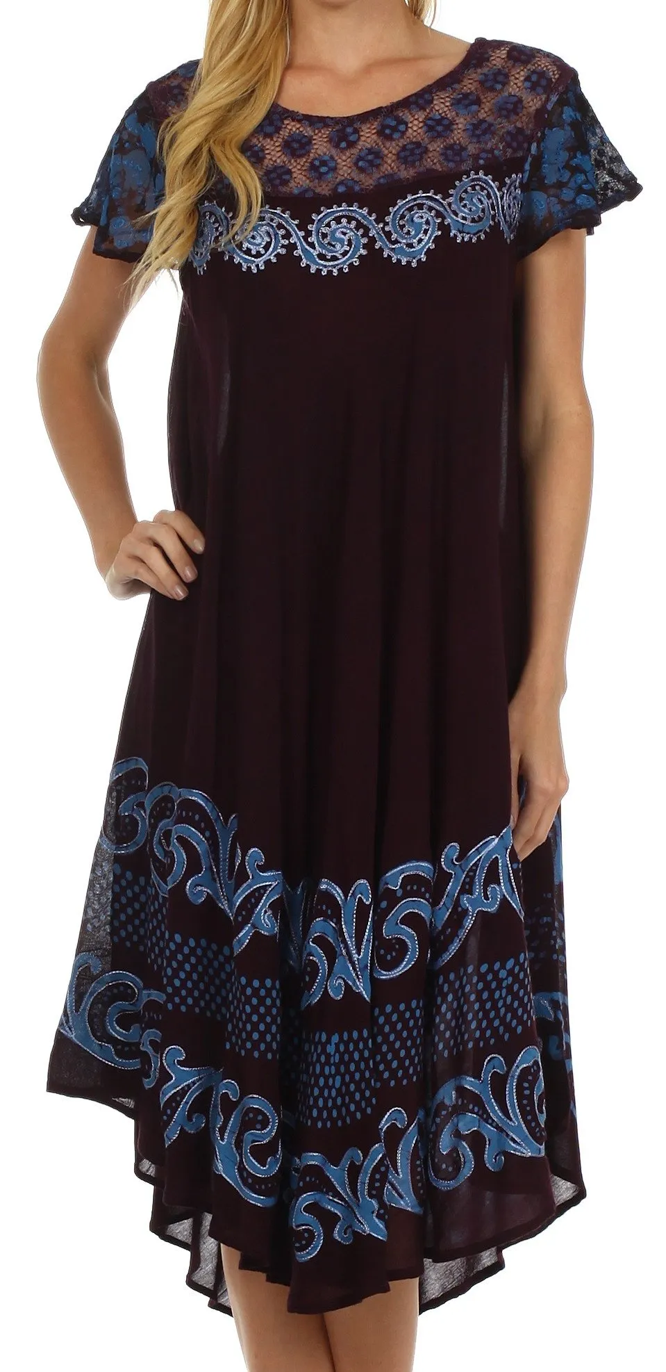 Sakkas Calista Embroidered Caftan Dress