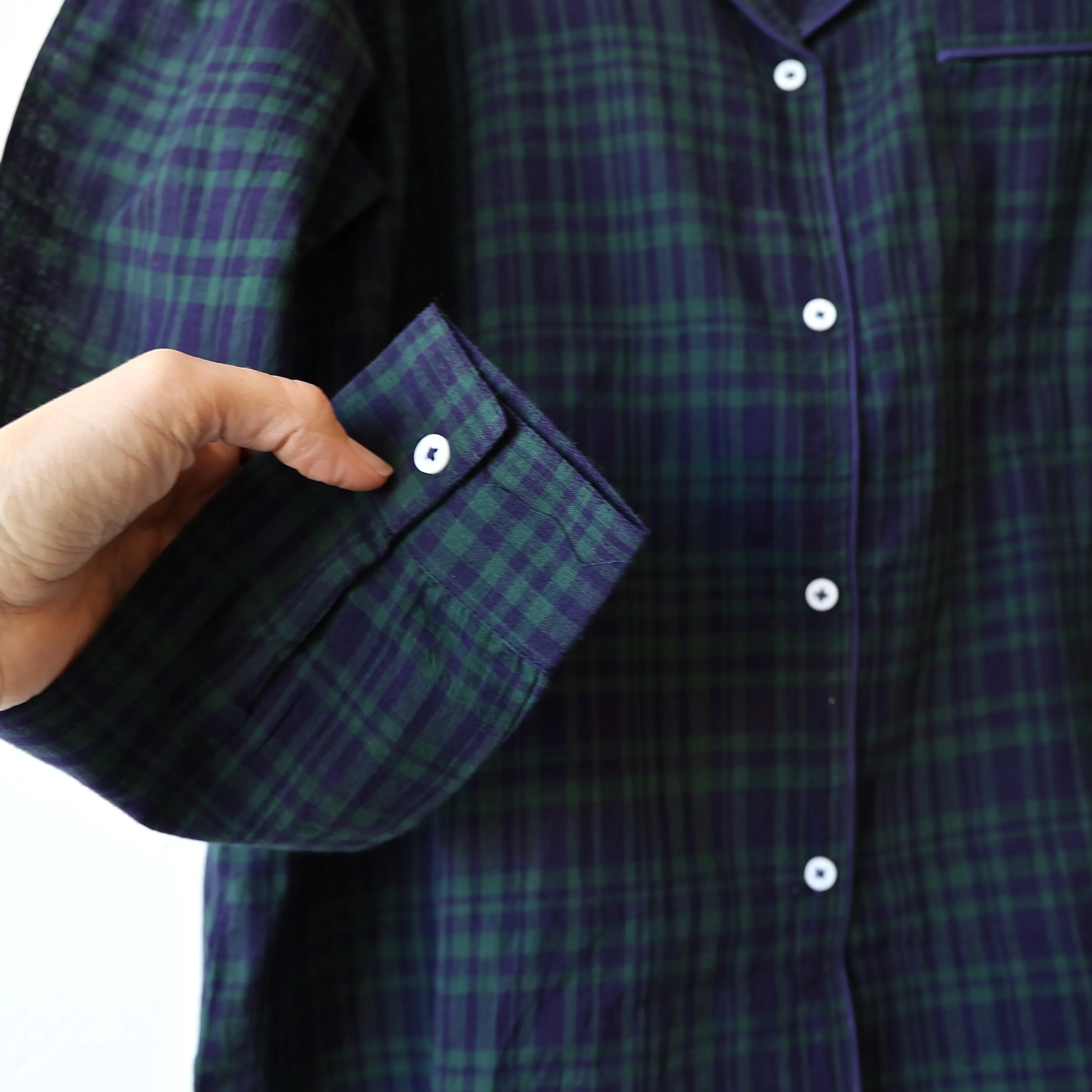 Scarlette Cotton Pajama Set - Dark Plaid