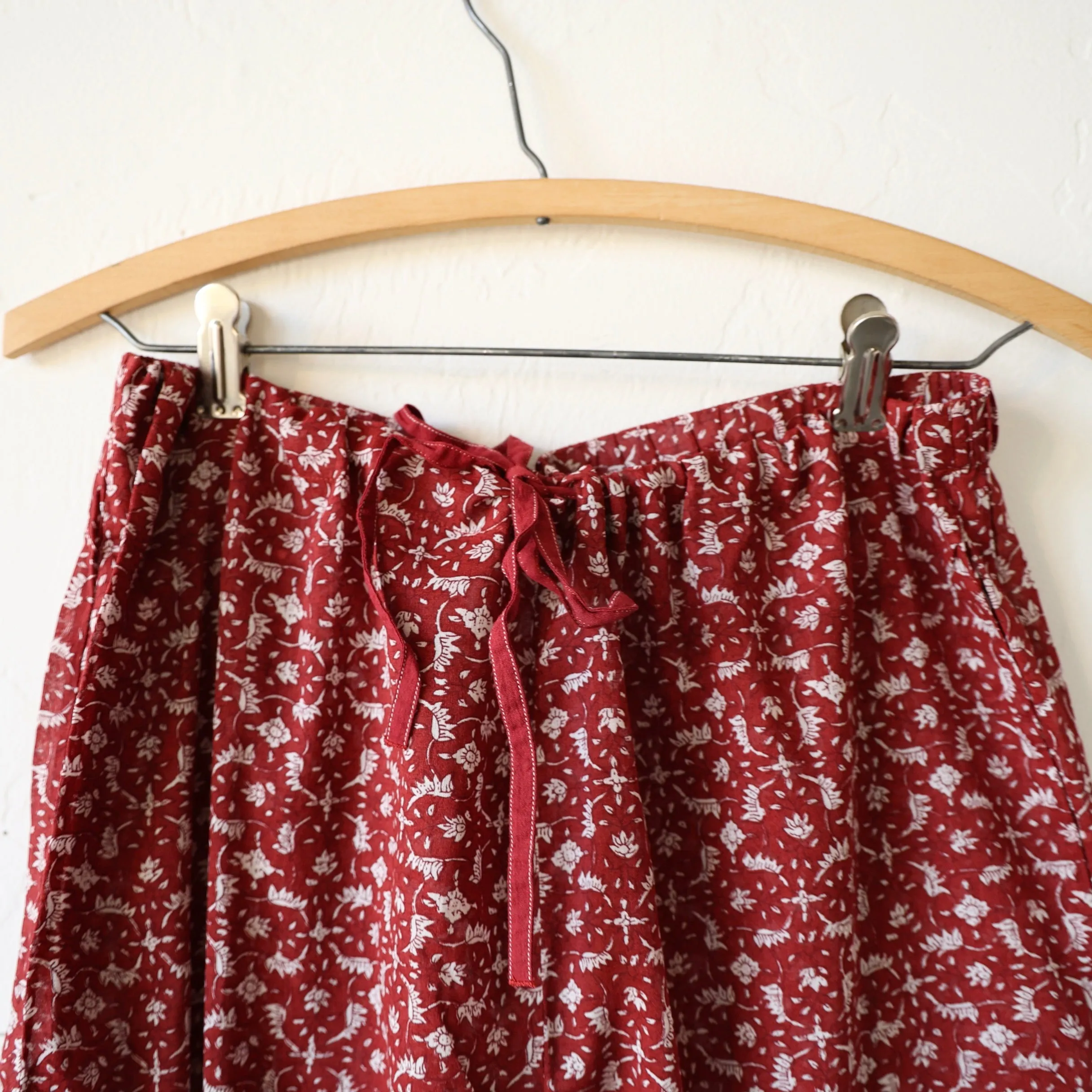 Scarlette Hand Printed Pajamas - Red Floral