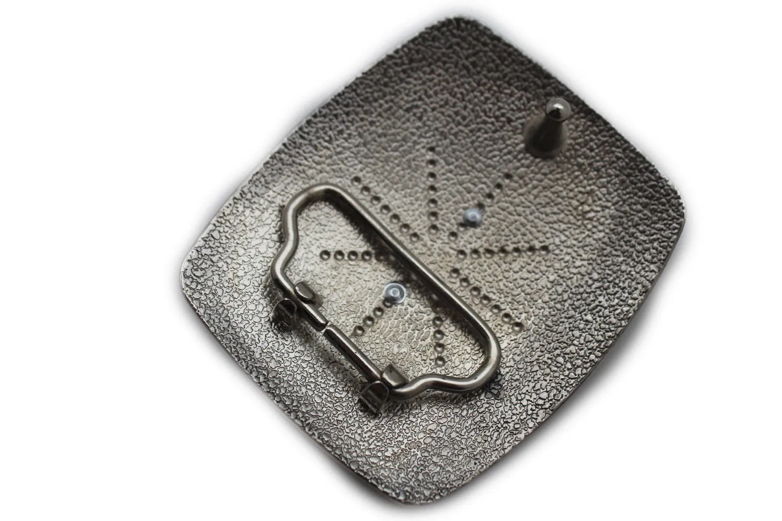 Shiny Gold Horse Black Rectangular Metal Belt Buckle