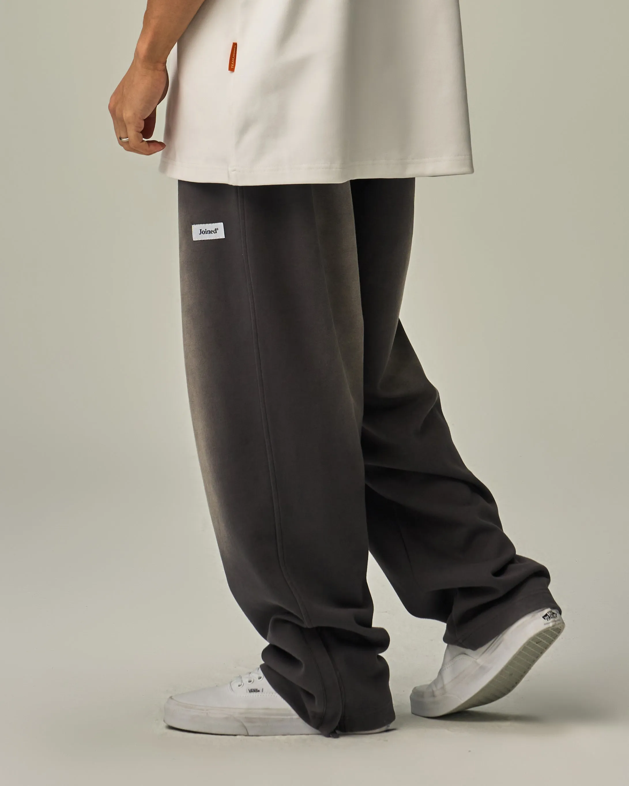 Side-Zip Straight Wide Pants