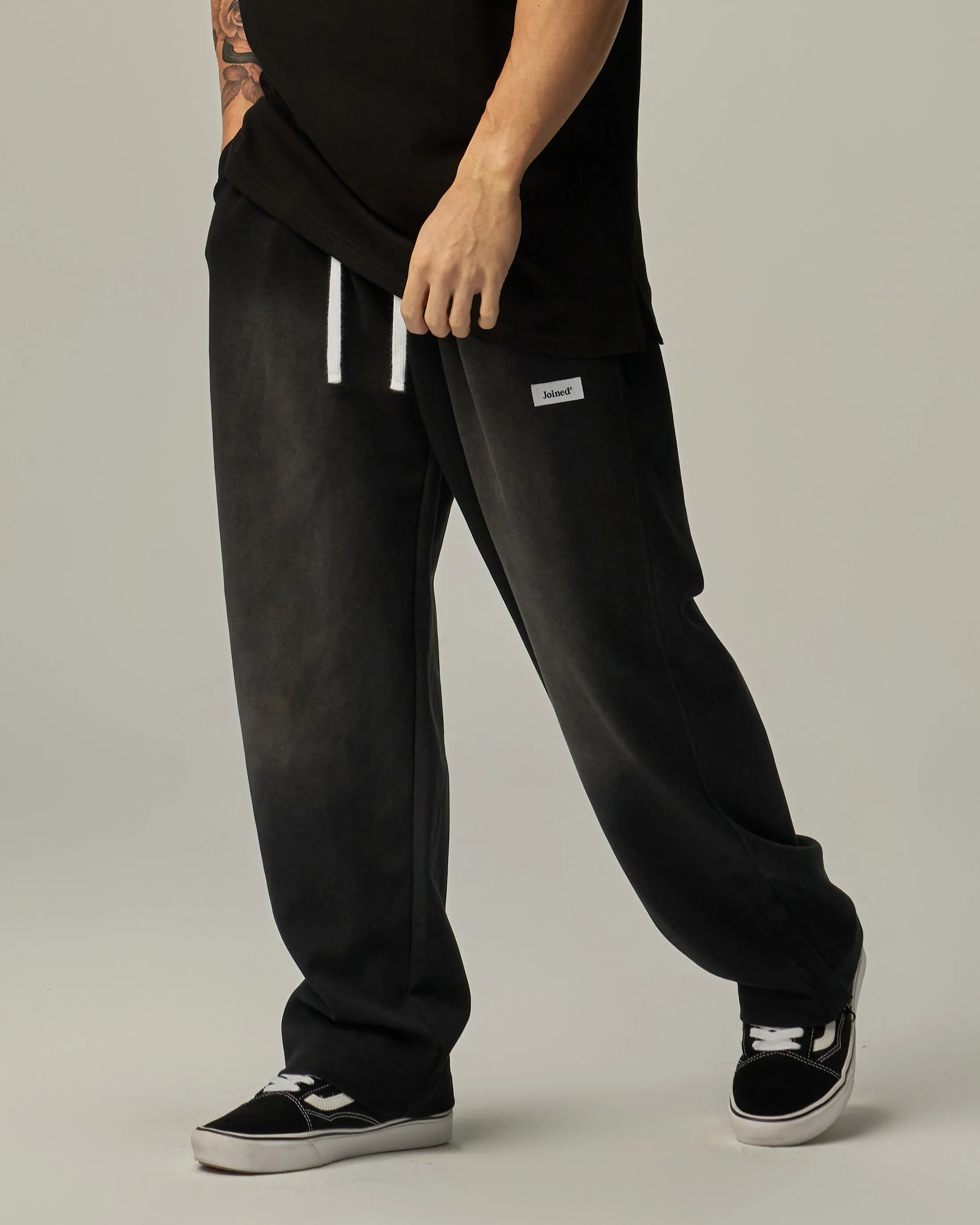 Side-Zip Straight Wide Pants