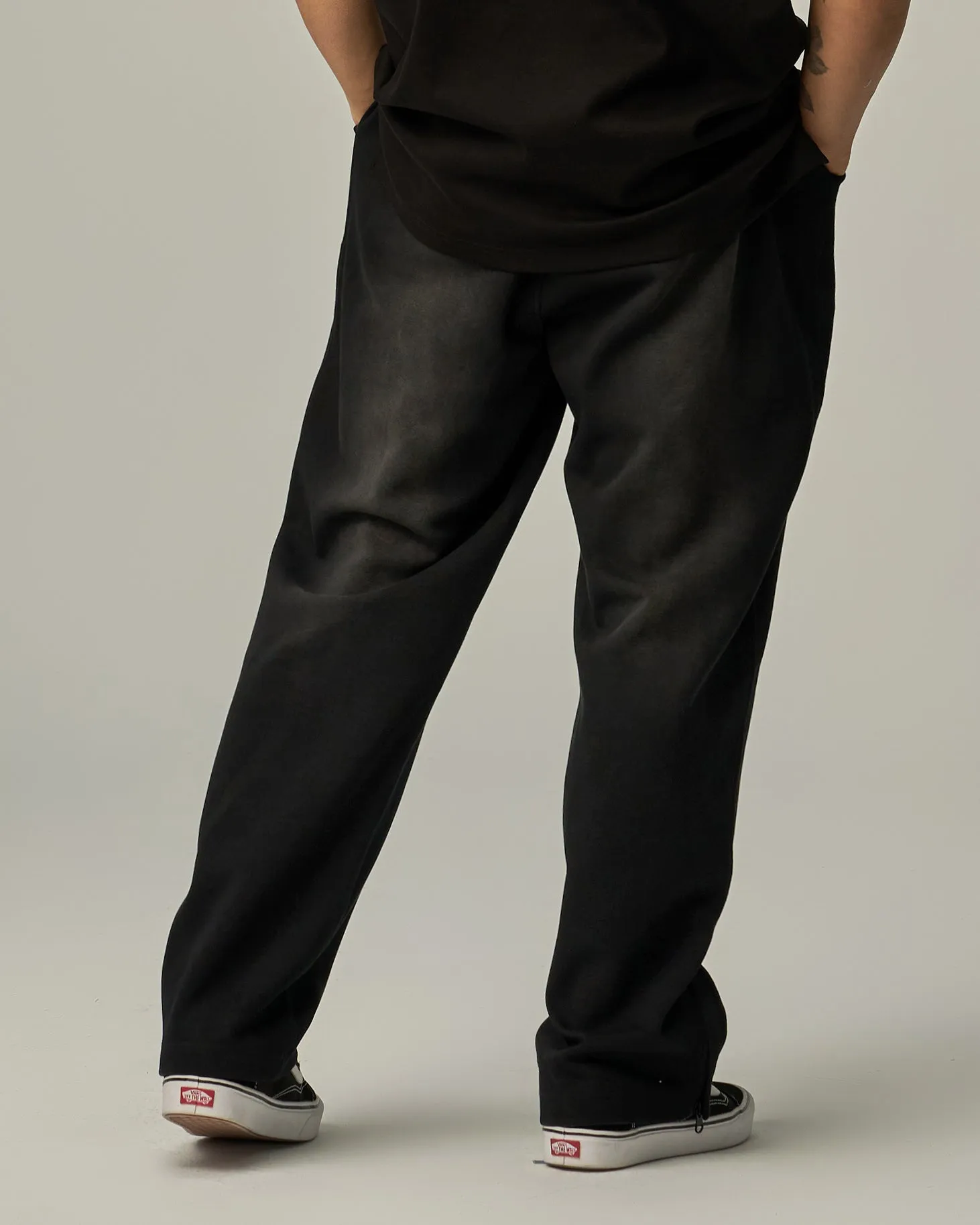 Side-Zip Straight Wide Pants