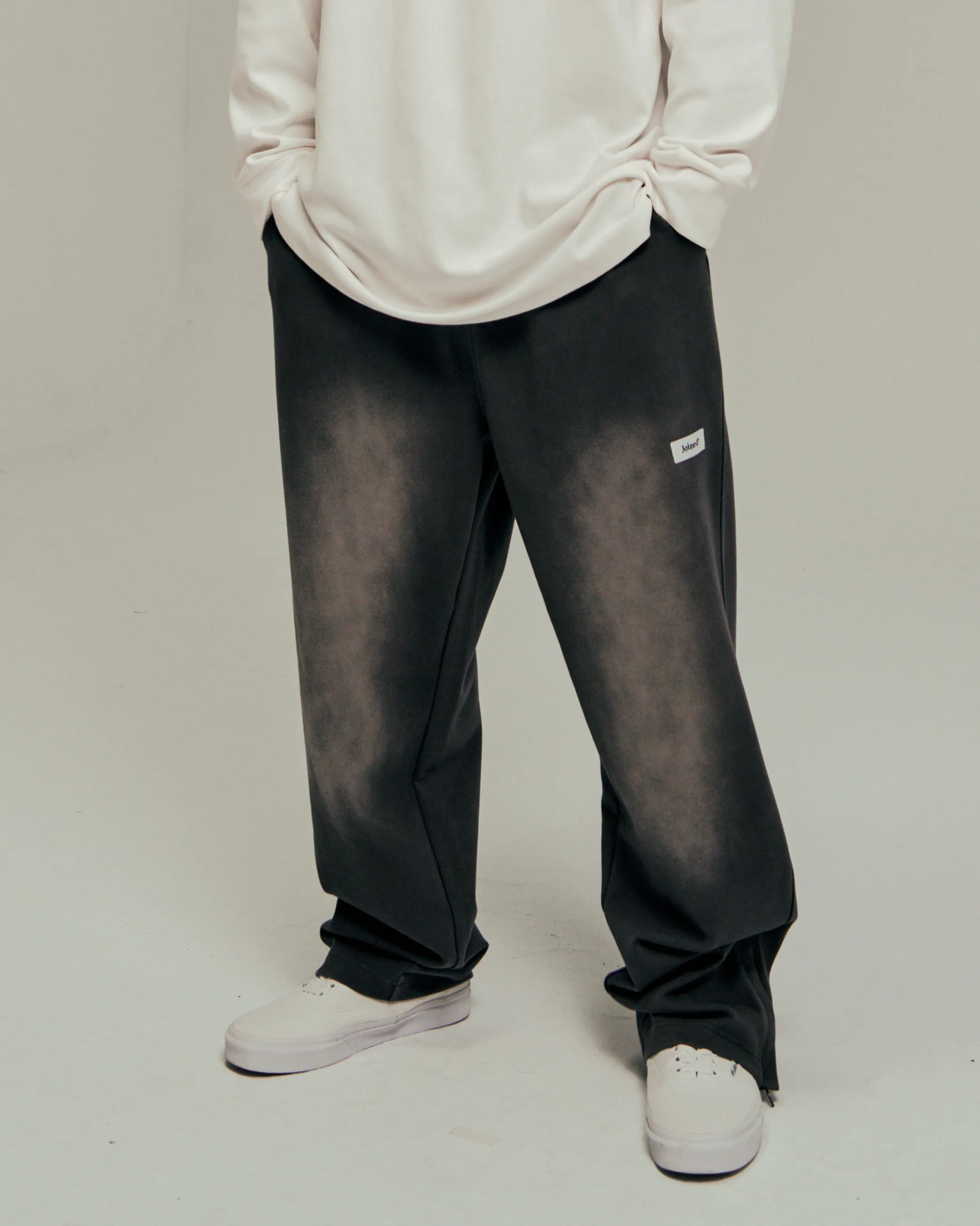 Side-Zip Straight Wide Pants