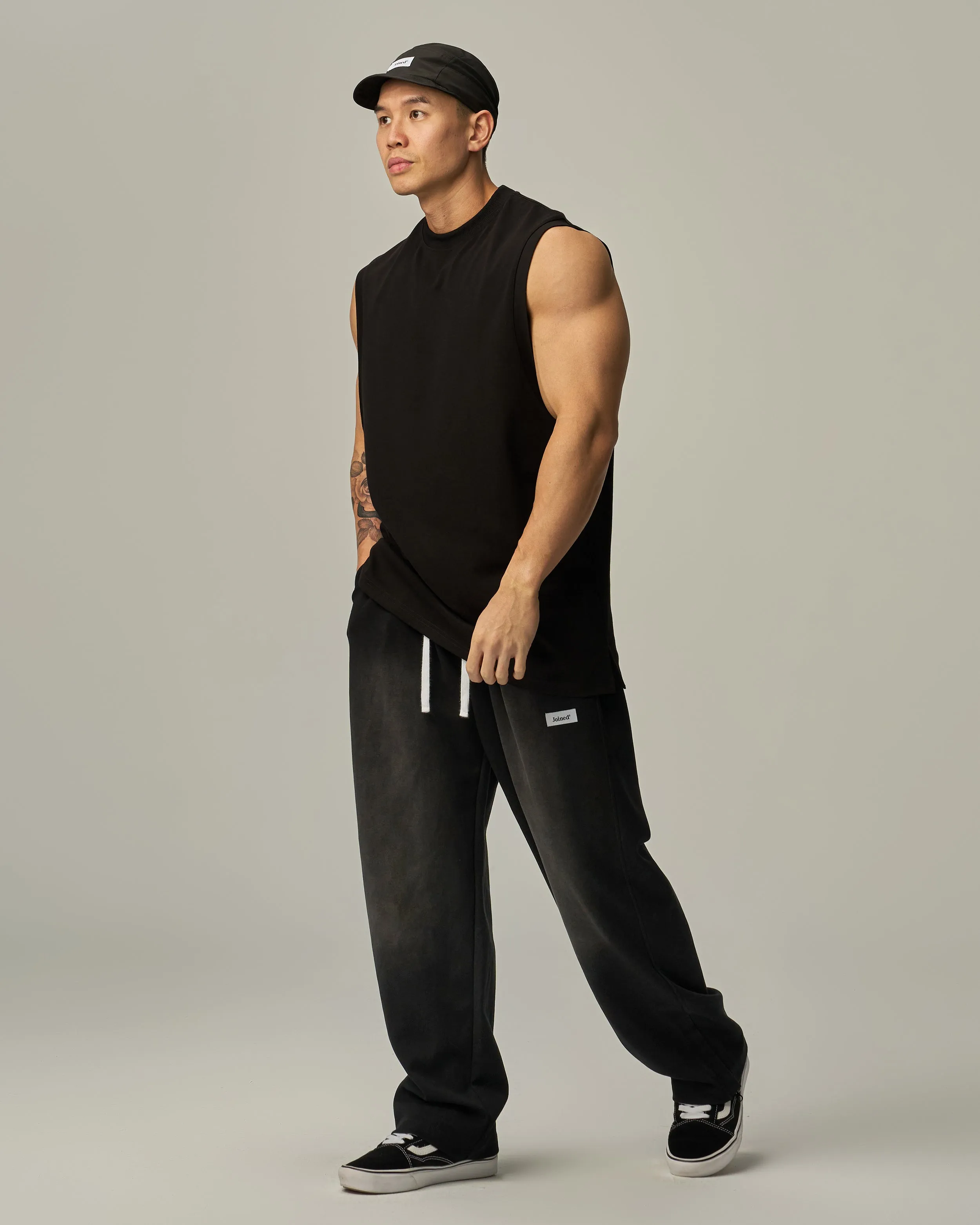 Side-Zip Straight Wide Pants