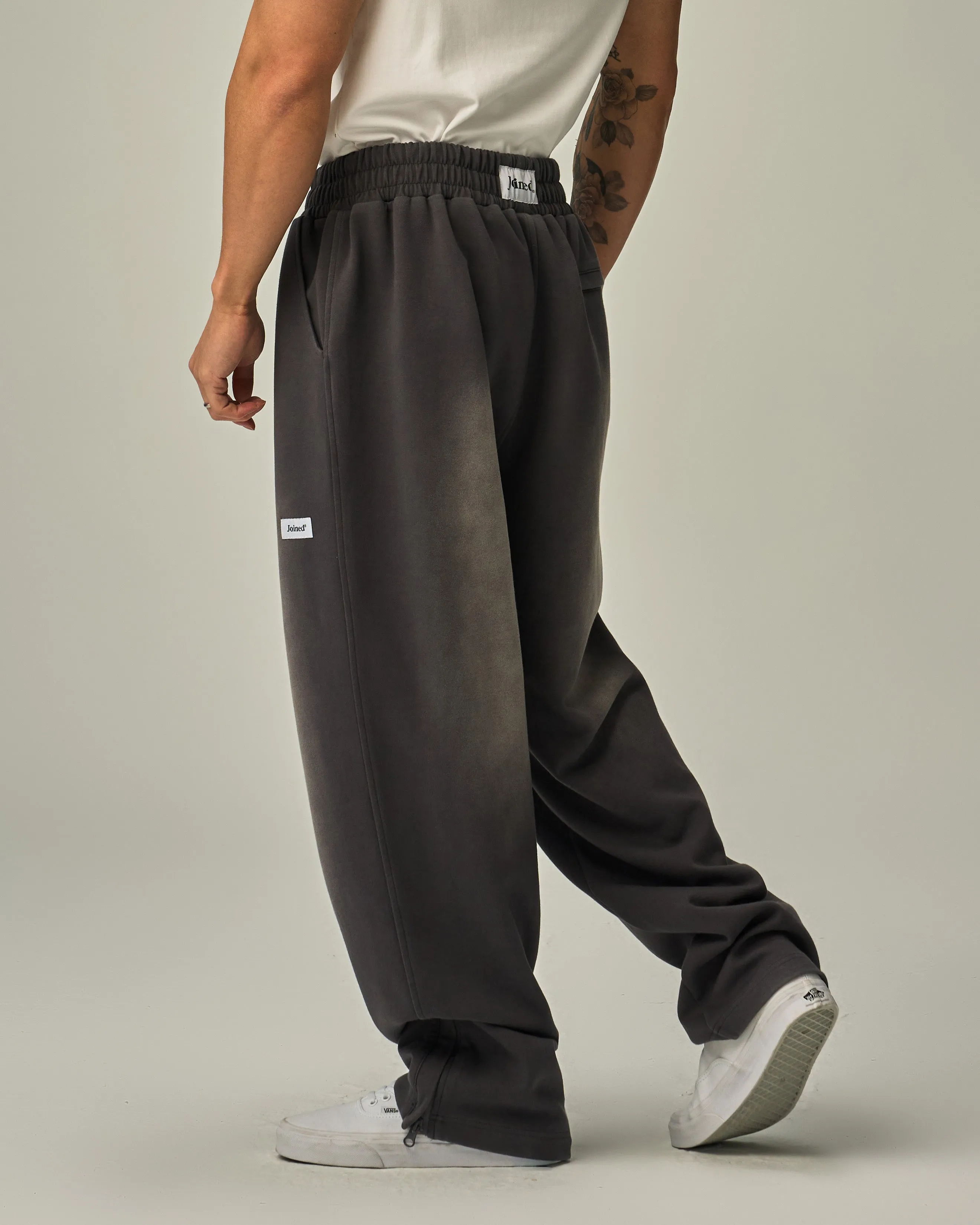 Side-Zip Straight Wide Pants