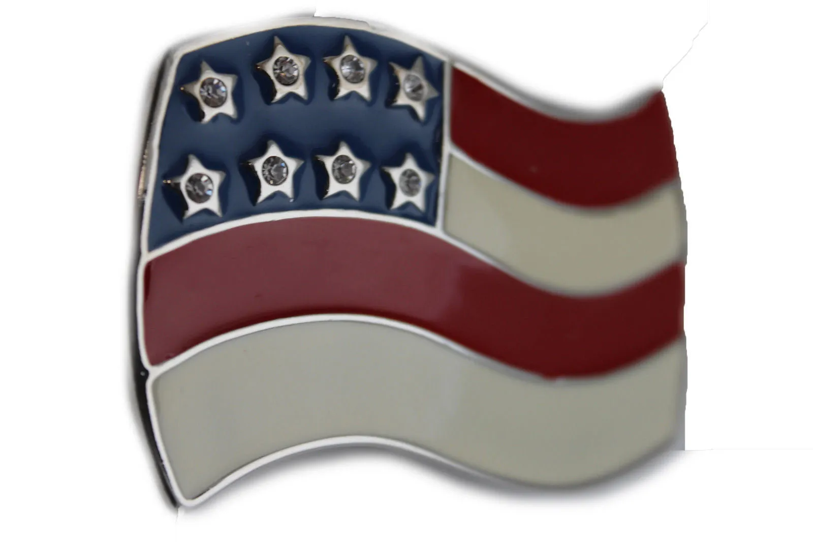 Silver Metal 3D USA Flag United States Belt Buckle Men Cowboy Western