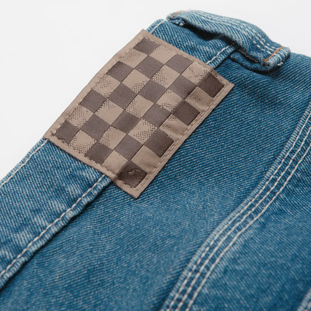 Skate check-5 loose denim pants - Vintage indigo