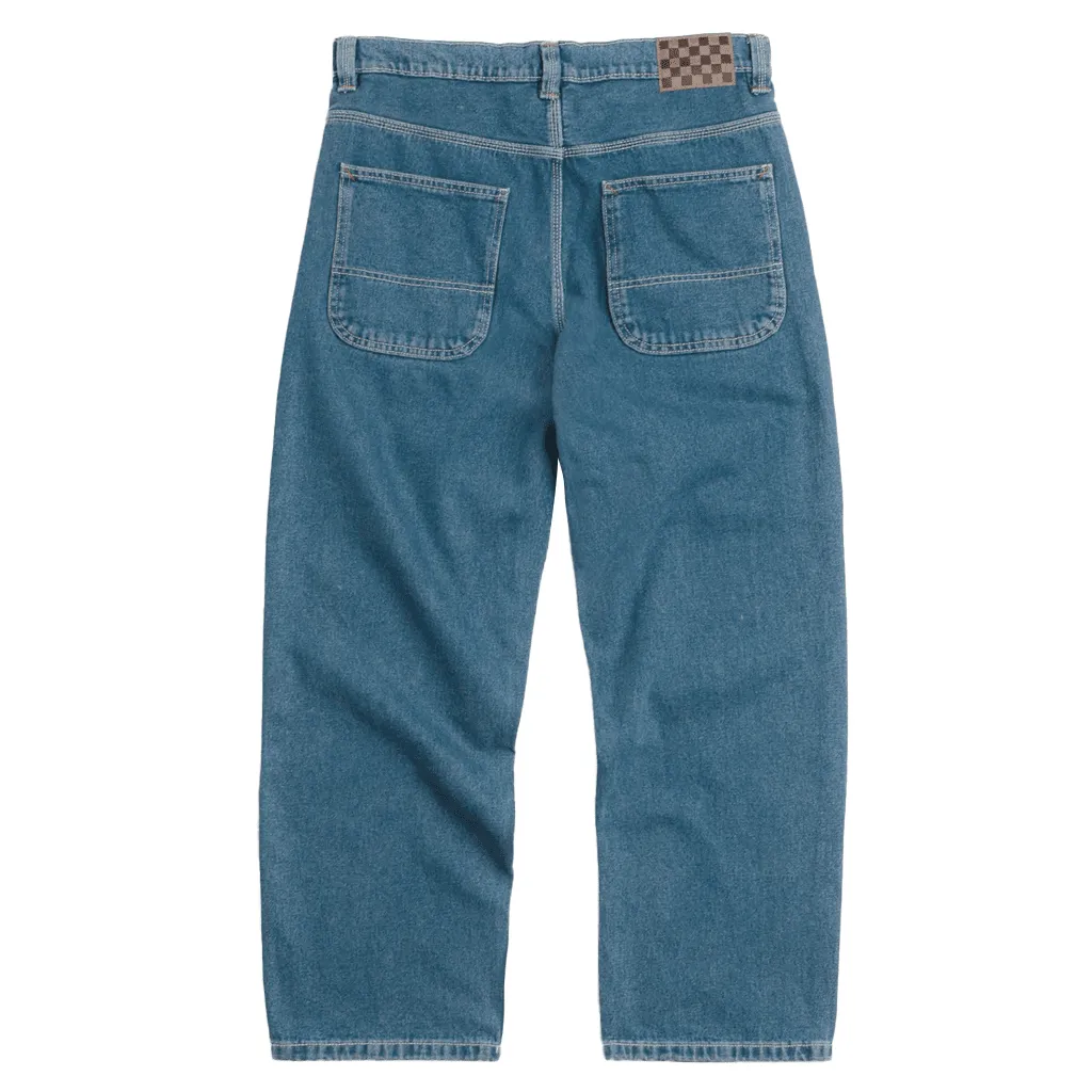 Skate check-5 loose denim pants - Vintage indigo