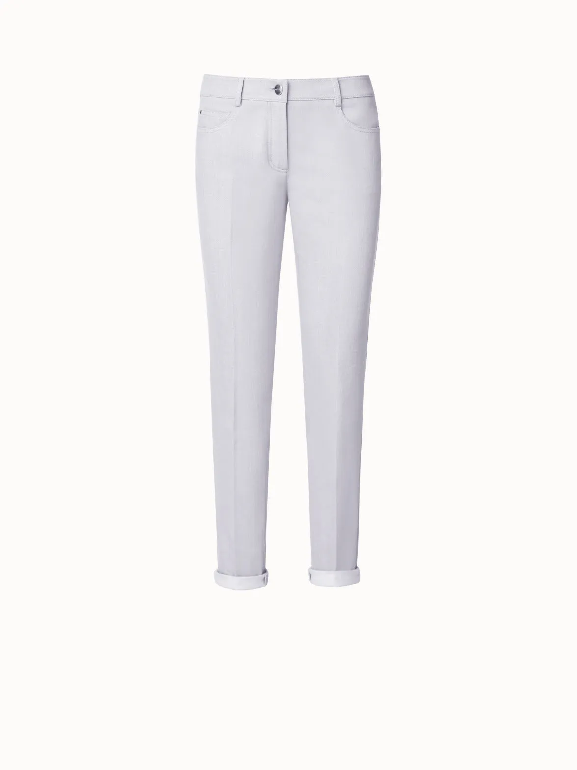 Slim Cotton Denim Stretch Pants