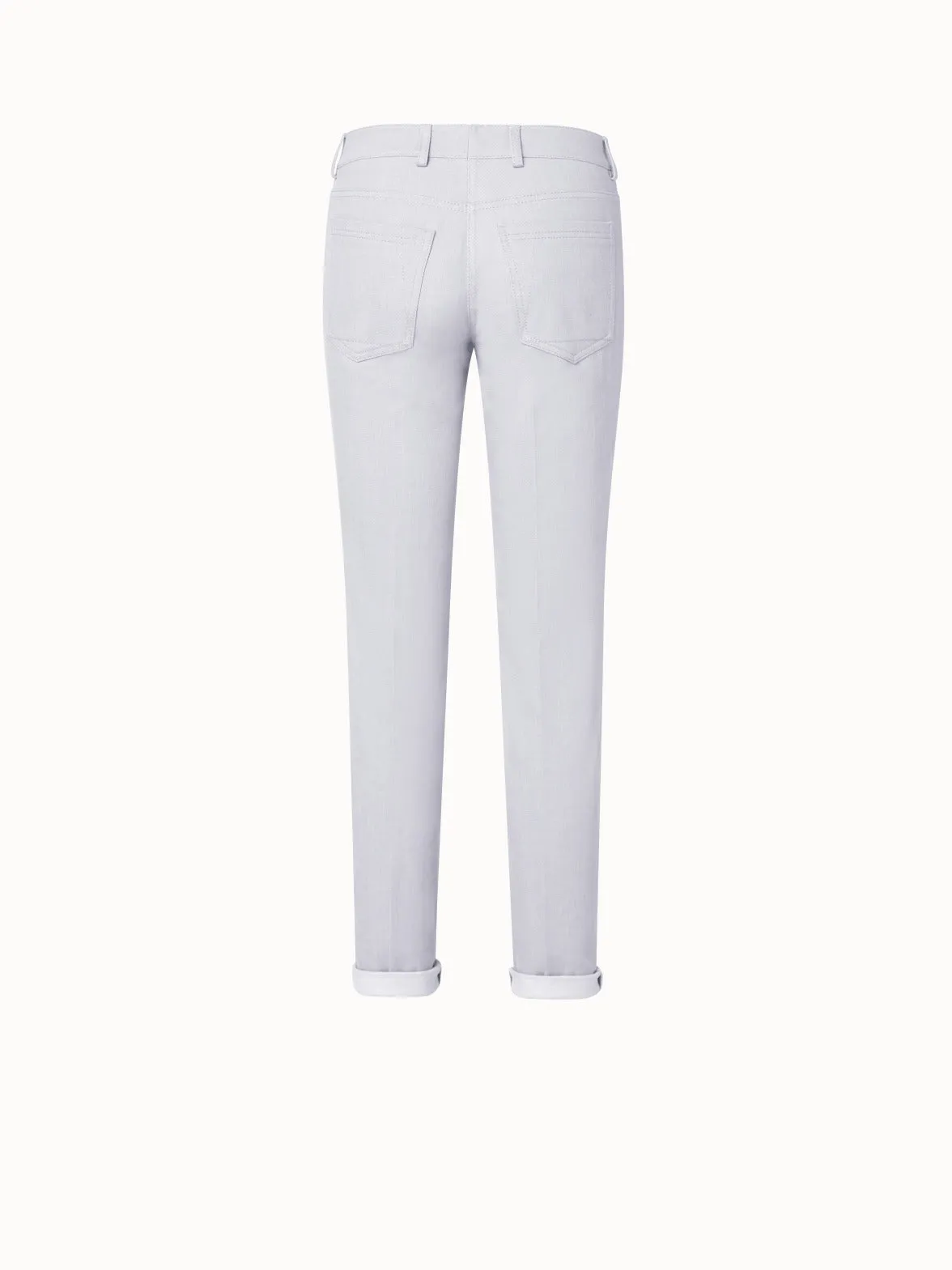 Slim Cotton Denim Stretch Pants