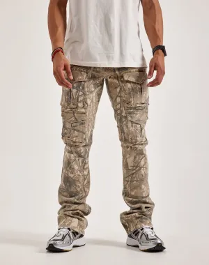 Smoke Rise Utility Stacked Flared Cargo Pants