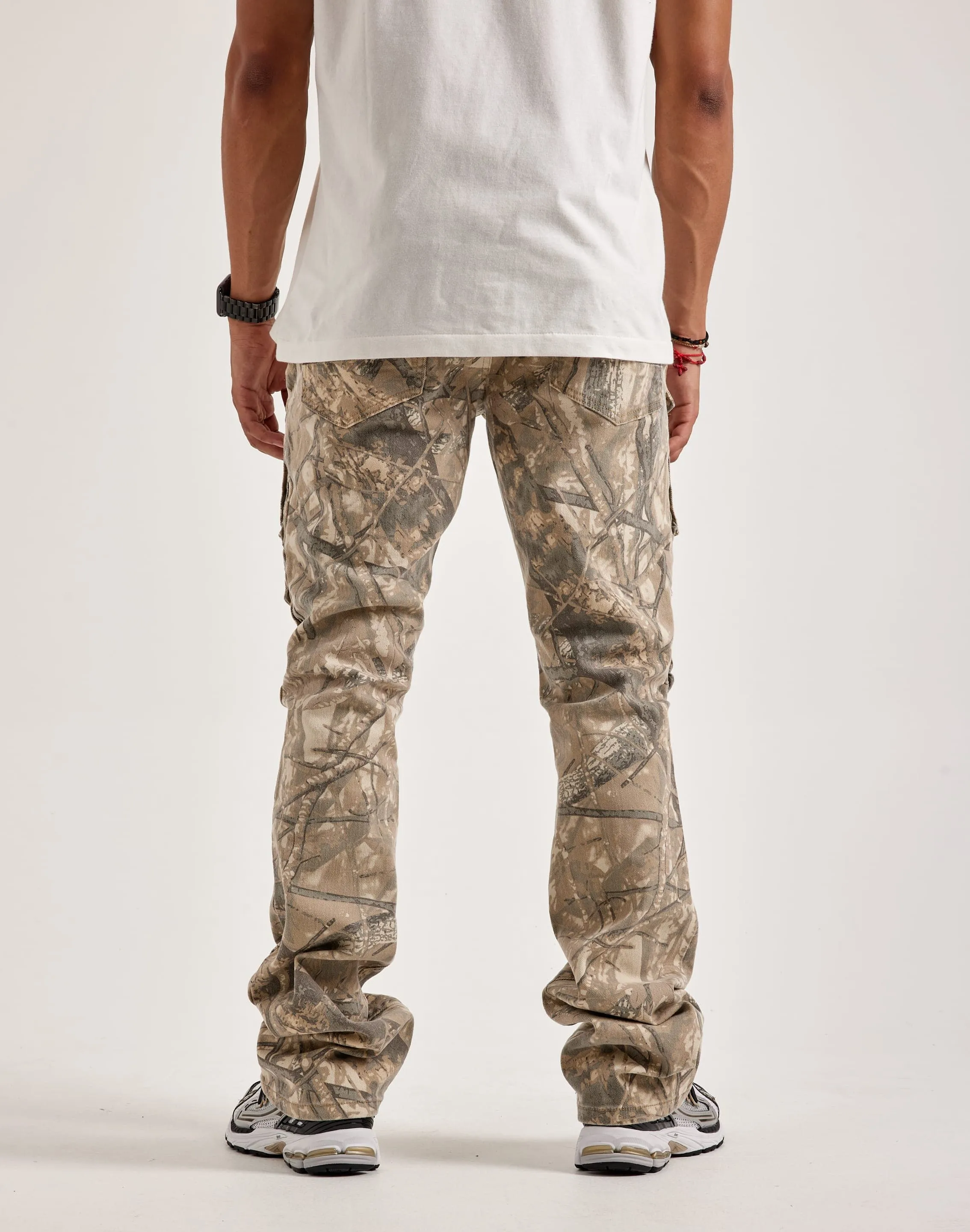 Smoke Rise Utility Stacked Flared Cargo Pants