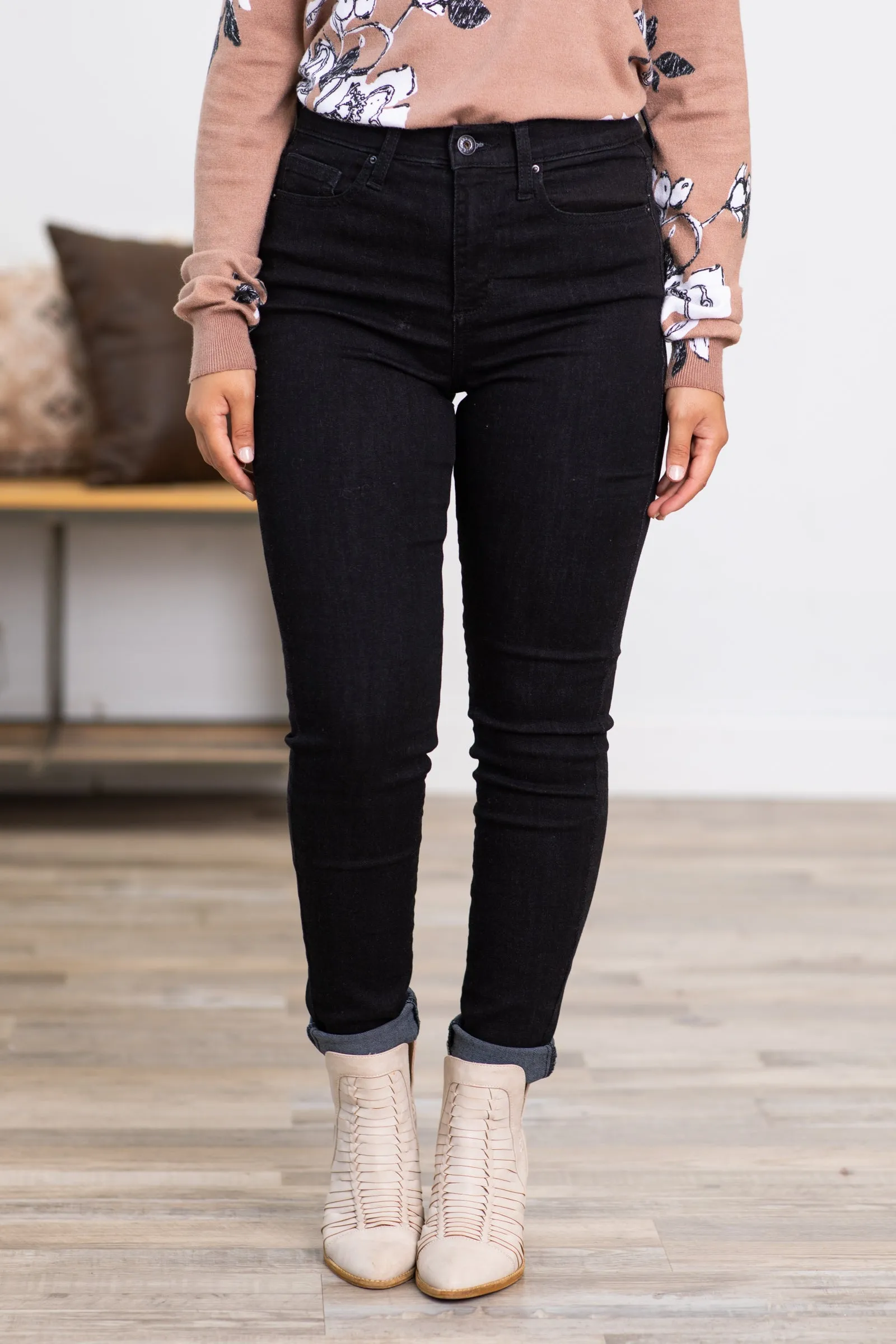 Sneak Peek Black Classic Skinny Jeans