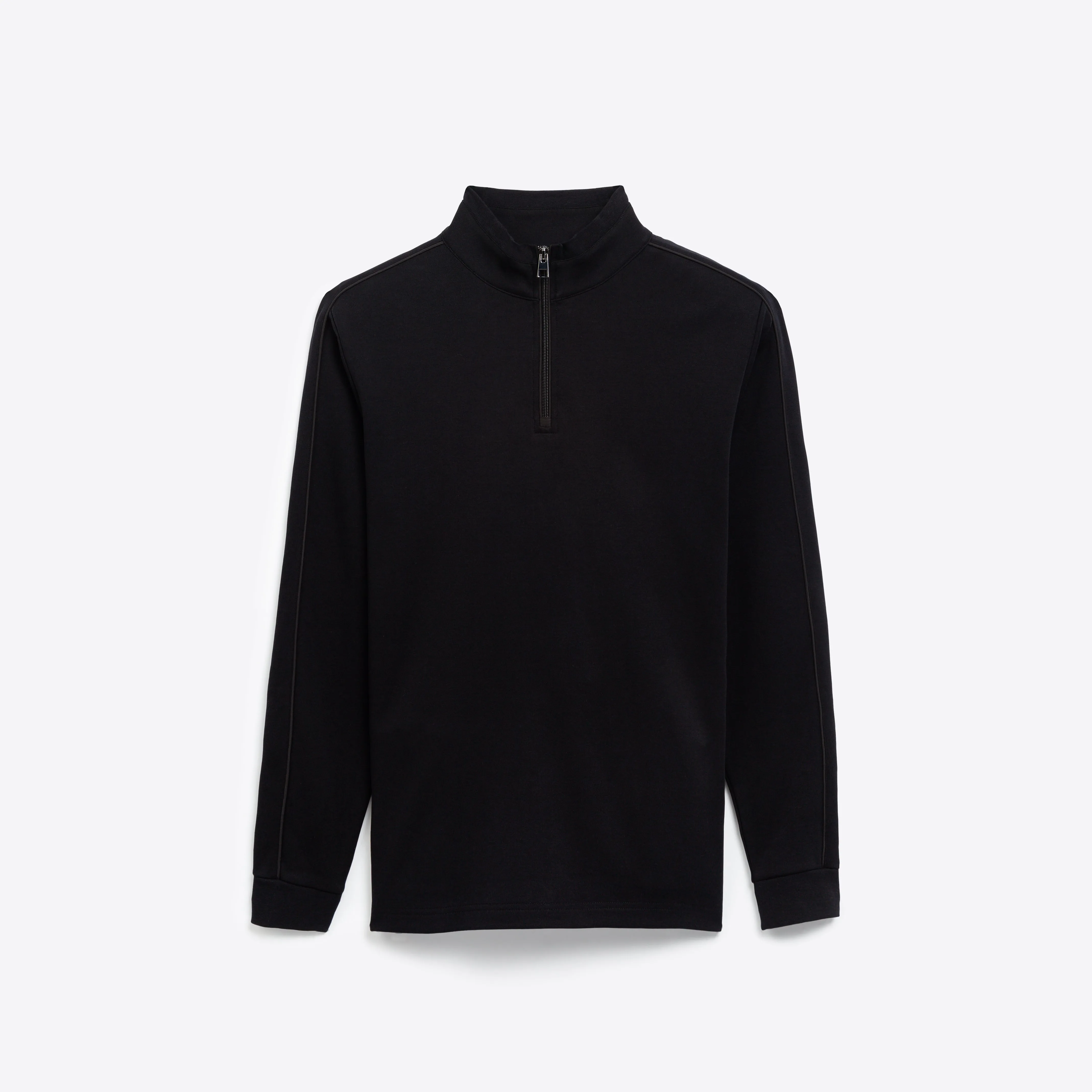 Solid Quarter Zip Mock Neck Pullover