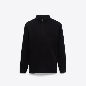 Solid Quarter Zip Mock Neck Pullover