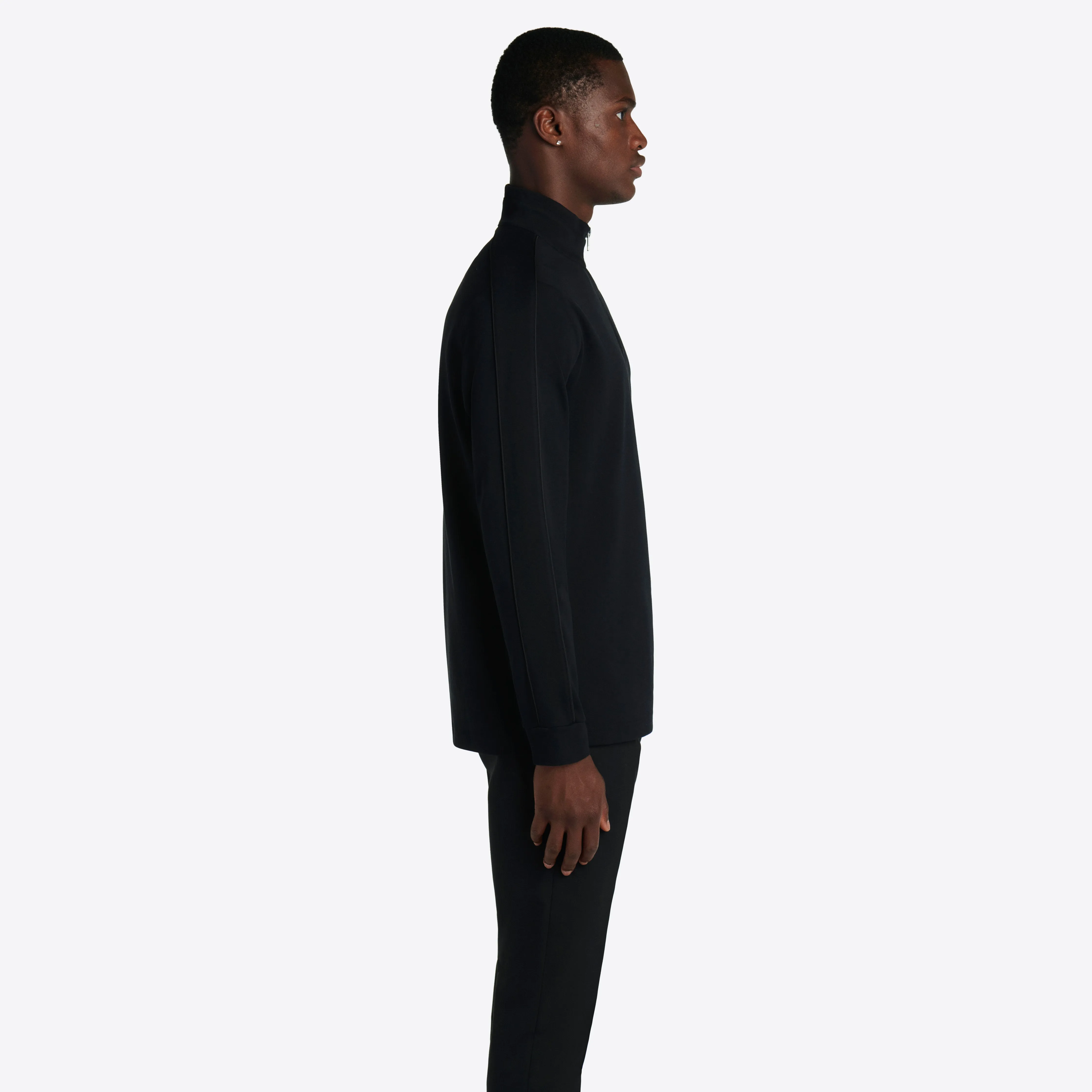 Solid Quarter Zip Mock Neck Pullover