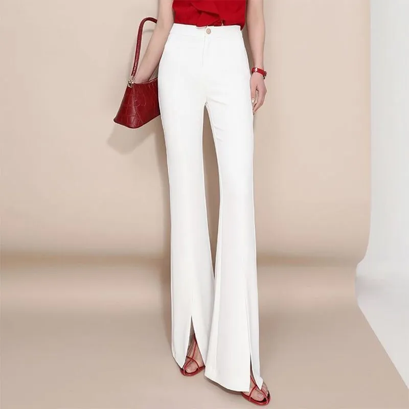 Split Fashion Flare Pants High Waist Trousers