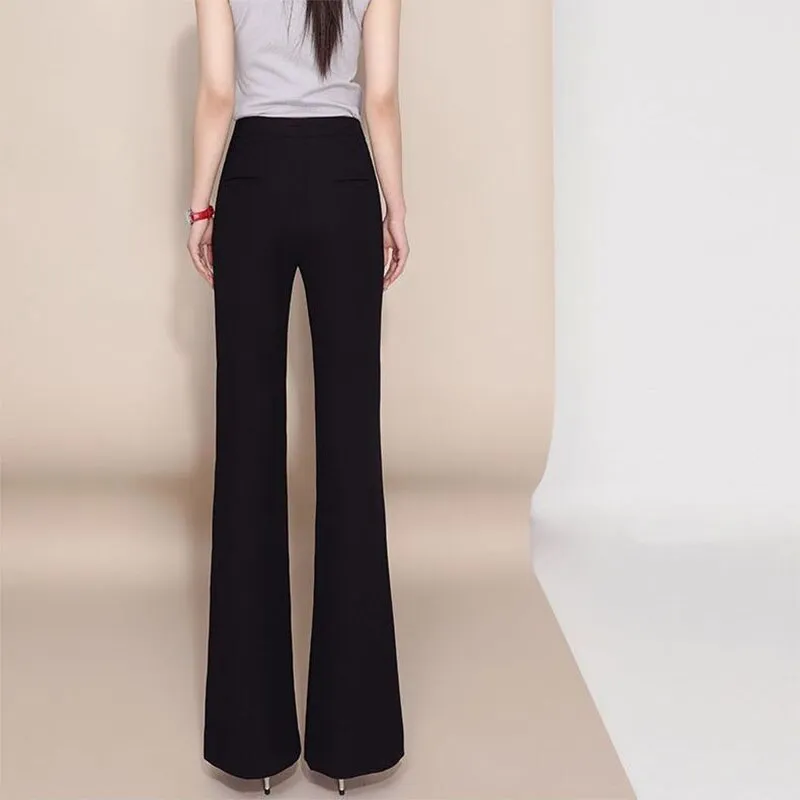 Split Fashion Flare Pants High Waist Trousers