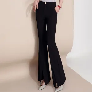 Split Fashion Flare Pants High Waist Trousers