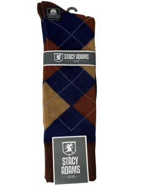 Stacy Adams Argyle Dress Sock - Brown & Blue