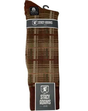 Stacy Adams Windowpane Dress Socks - Brown
