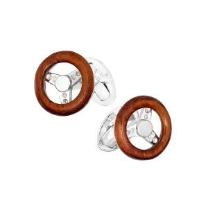 Steering Wheel Carved Sterling Cufflinks