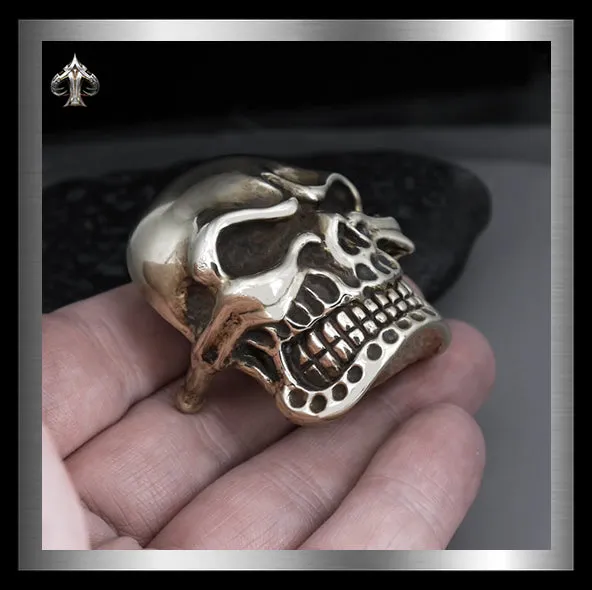 Sterling Silver Tough Biker Skull Belt Buckle