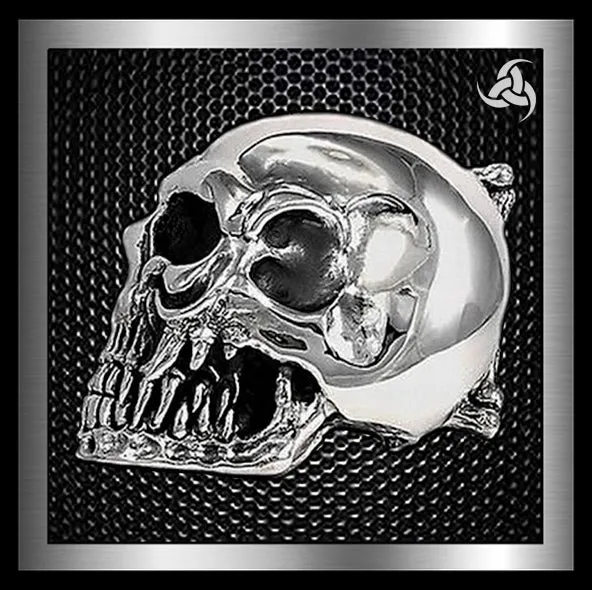 Sterling Silver Ultimate Skull Biker Belt Buckle