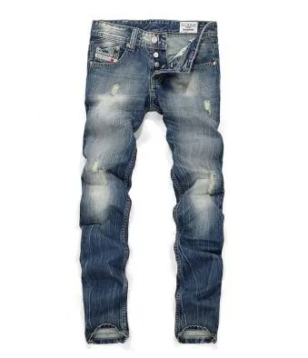 Straight Legged Mixed Blue Fashion Jeans