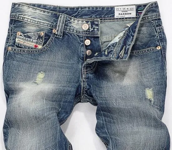 Straight Legged Mixed Blue Fashion Jeans