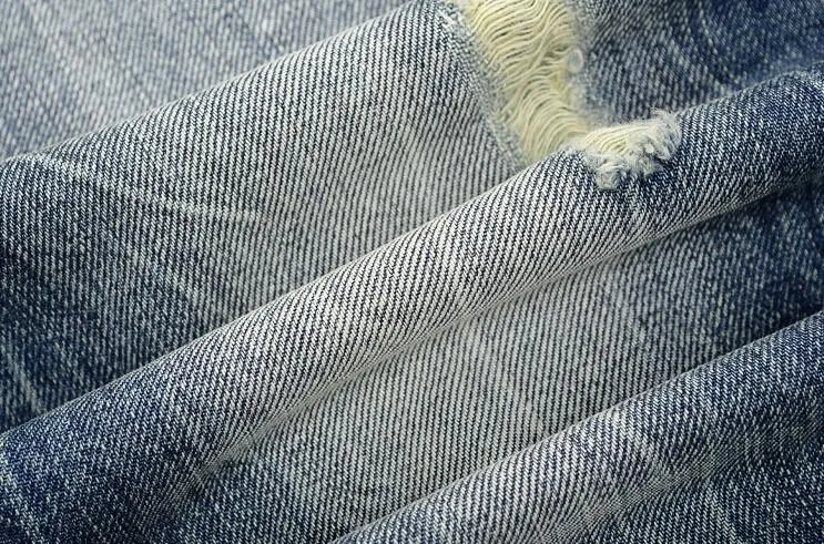 Straight Legged Mixed Blue Fashion Jeans
