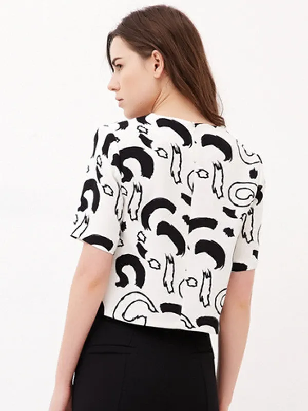strokes printed boxy top