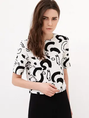 strokes printed boxy top