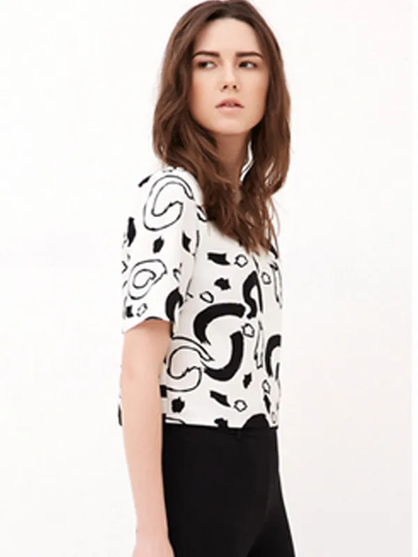 strokes printed boxy top