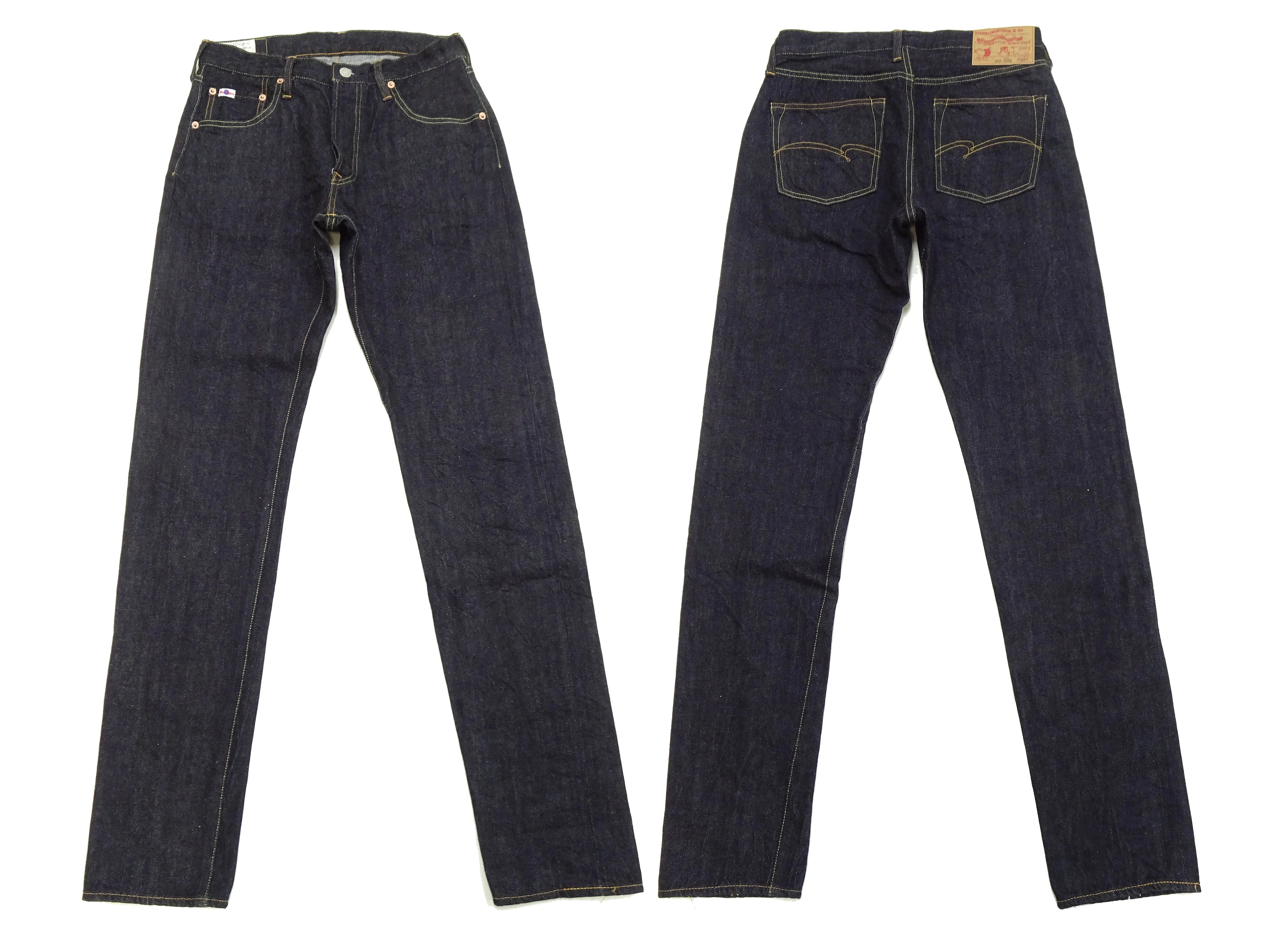 Studio D'artisan Jeans Men's Relaxed Tapered Fit 12oz Japanese Denim Lightweight Jeans SD-508 One-Wash